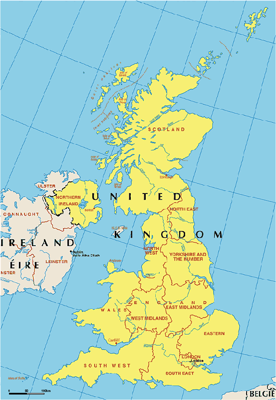 Landkarten von Großbritannien - Medienwerkstatt-Wissen © 2006-2021