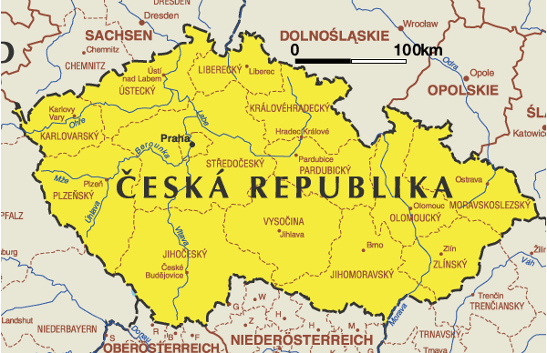Landkarte der Tschechischen Republik - Medienwerkstatt-Wissen © 2006