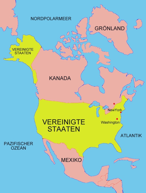 Landkarte von Nordamerika - Medienwerkstatt-Wissen © 2006-2017