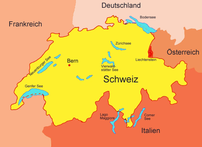 Landkarte der Schweiz - Medienwerkstatt-Wissen © 2006-2017 Medienwerkstatt