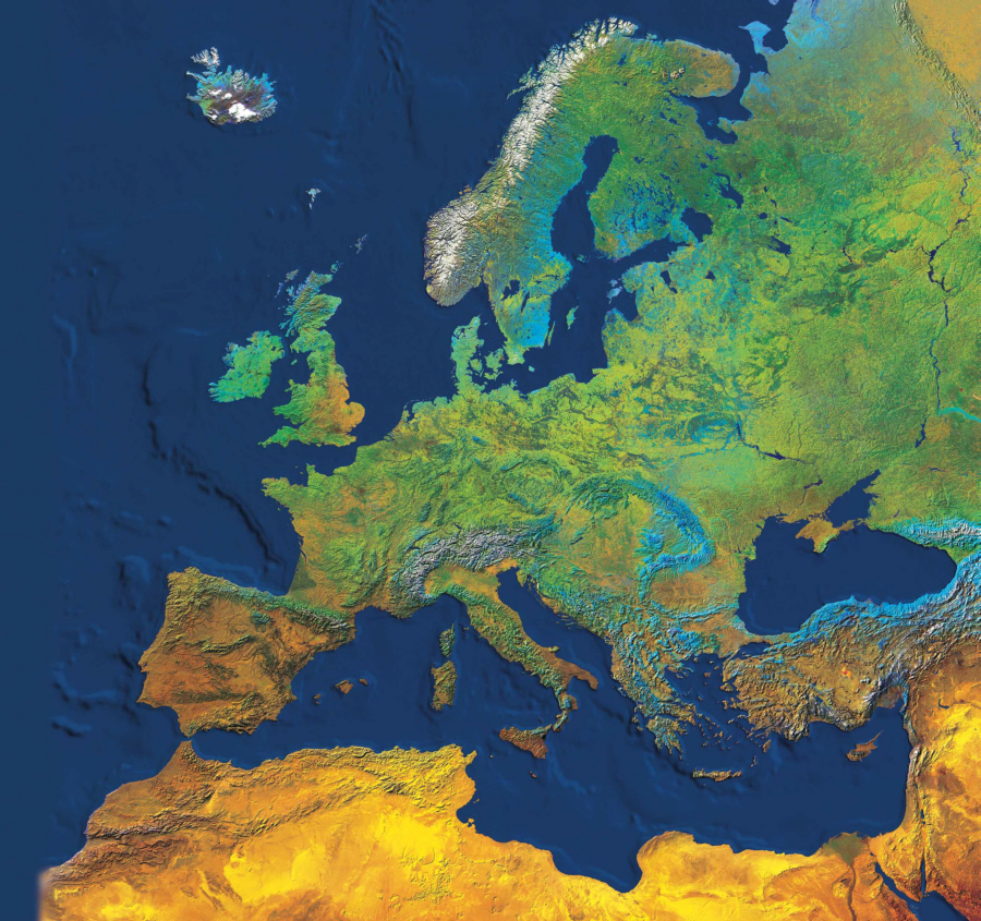 Europa - Satellitenaufnahme - Medienwerkstatt-Wissen © 2006-2017