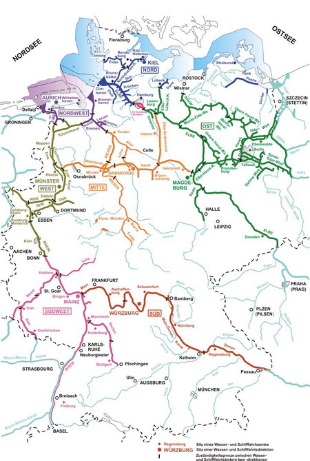 Gliederung der Bundeswasserstraßen - Medienwerkstatt-Wissen © 2006-2021