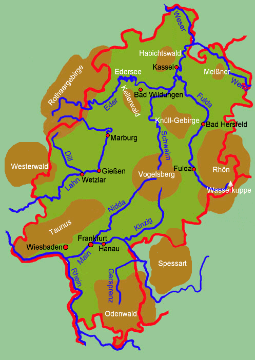 Deutschlandkarte Mit Flüssen Und Gebirgen