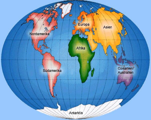 Kontinente Karte ~ Online Map