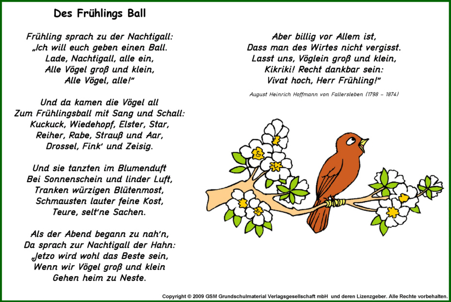 Des Frühlings Ball (August Heinrich Hoffmann von Fallerslebe