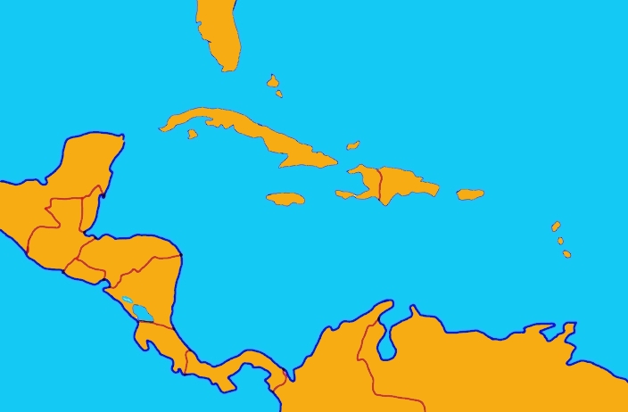 Karte von Mittelamerika (unbeschriftet) - Medienwerkstatt-Wissen © 2006