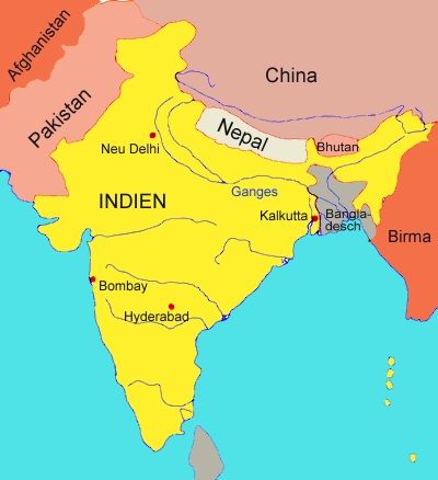 Karte von Indien - Medienwerkstatt-Wissen © 2006-2017 Medienwerkstatt