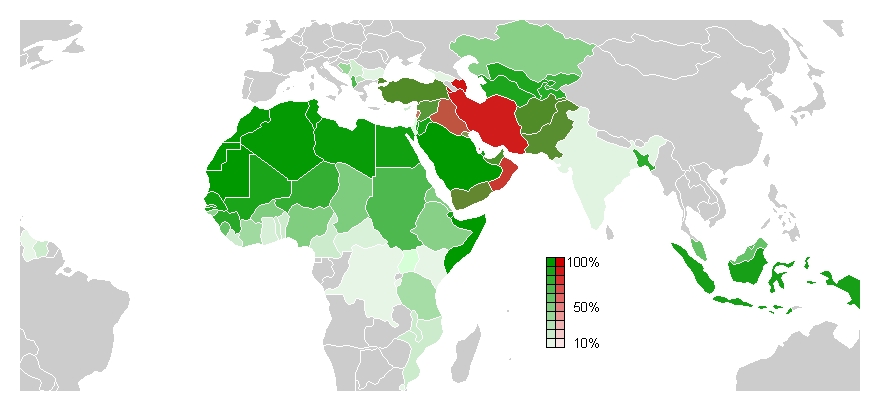 Verteilung der islamischen Bevölkerung - Medienwerkstatt-Wissen © 2006